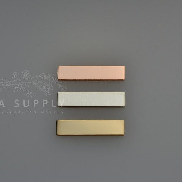 Bar Blank, 20mm x 4.5mm, stamping blank, metal blank, sterling silver, gold filled, rose gold filled, 20 gauge, with holes