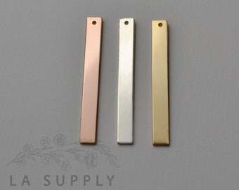 Hanging Long Bar Blank, 36mm x 4.5mm, stamping blank, metal blank, sterling silver, gold filled, rose gold filled, 20 gauge, with holes