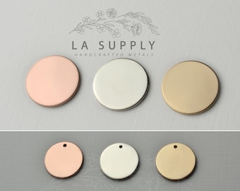 13mm Round Disc, 1/2", Stamping Blank, Sterling Silver, Gold Filled, 20 gauge, Jewelry Making