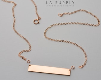 Blank bar necklace, metal stamp necklace, metal stamp kit, DIY kit, gold fill bar, rose gold bar, DIY Bar Necklace, Stamp blank