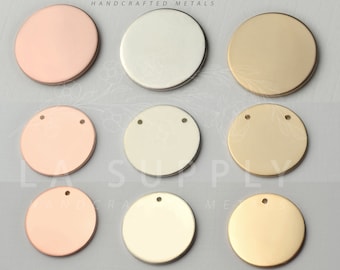 16mm Round Disc, 5/8", Stamping Blank, Sterling Silver, Gold Filled, 20 Gauge, Jewelry Making