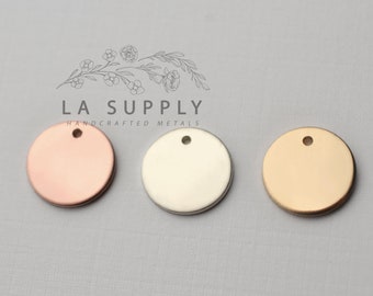 10mm Round Disc, Stamping Blank, Sterling Silver, Gold Filled, 20 gauge, Jewelry Making