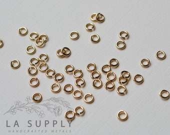 3mm Round Jump rings, open jump rings, gold filled jump rings, sterling silver jump rings, rose gold filled jump rings, 14k gold
