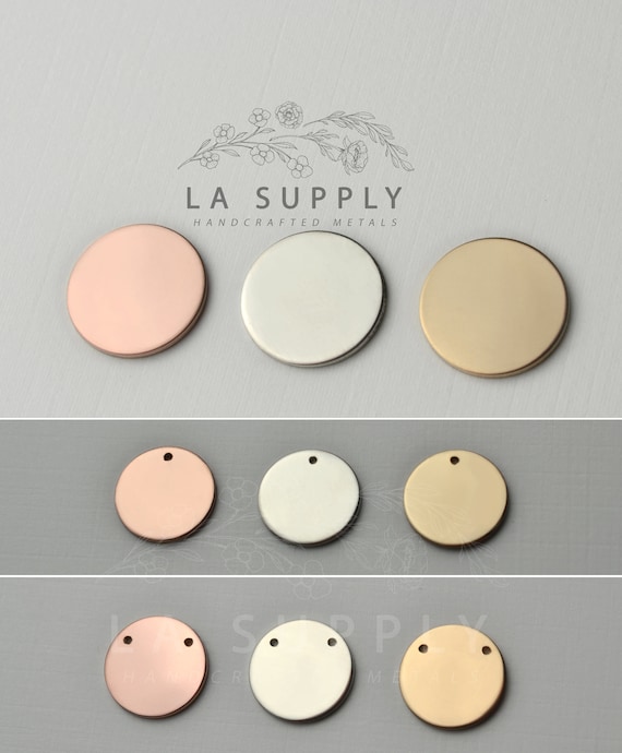 13mm Round Disc, 1/2", Stamping Blank, Sterling Silver, Gold Filled, 20 gauge, Jewelry Making
