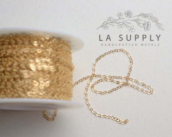 14k Gold Filled Cable Chain, 1.5mm Dainty Necklace Chain
