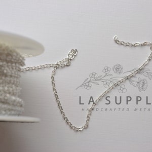 Sterling Silver Chain, 1.8mm chain, chain by the foot,  flat cable chain, silver flat cable chain, sterling silver cable chain