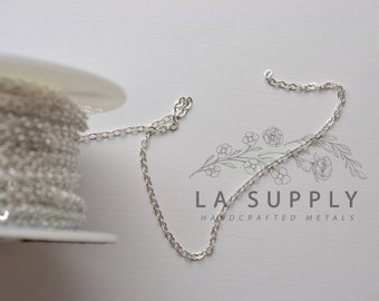 Płaski łańcuszek kablowy ze srebra próby 925, 1,8 mm, sprzedawany na sztuki