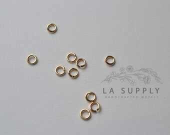 4mm Round Jump rings, open jump rings, 21ga, 21 gauge, gold filled jump rings, sterling silver jump rings, rose gold filled jump rings