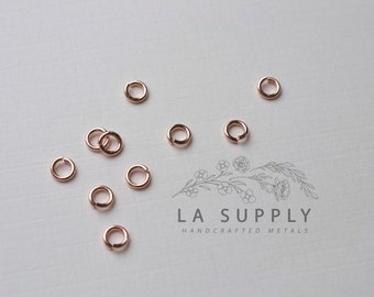 4mm Round Jump rings, open jump rings, 21ga, 21 gauge, gold filled jump rings, sterling silver jump rings, rose gold filled jump rings