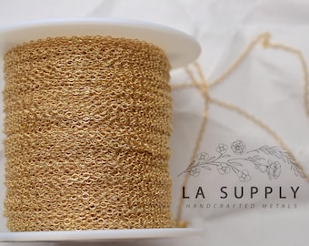 14k Gold Filled Flat Cable Chain, 1.6mm, Necklace Chain