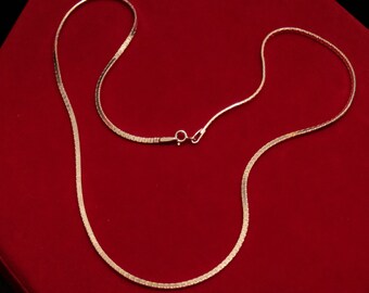 Cadena cadena plana de serpientes en plata de ley