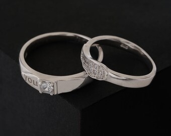 Ring couple unique in Sterling silver