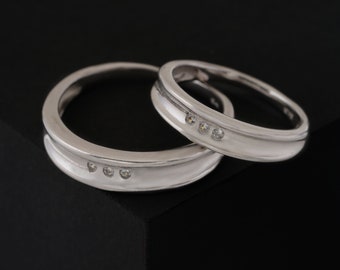 Ring bands Couple in Sterling Silver