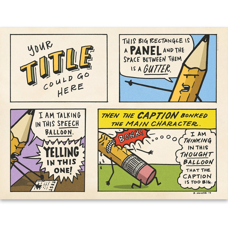 Comic about Comics All the parts of a comic in one neat set | Etsy