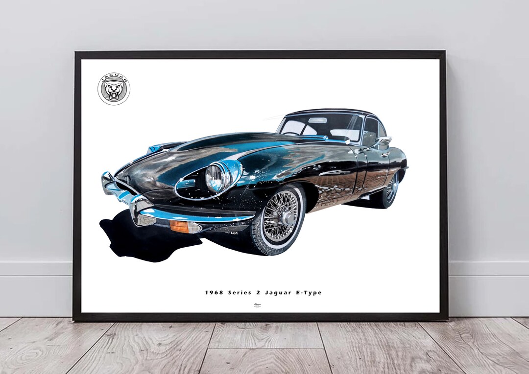 Custom Car Print Car Art Jaguar E Type Classic Car Etsy