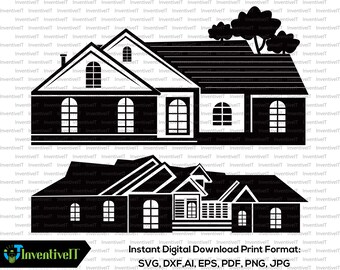 house silhouette etsy