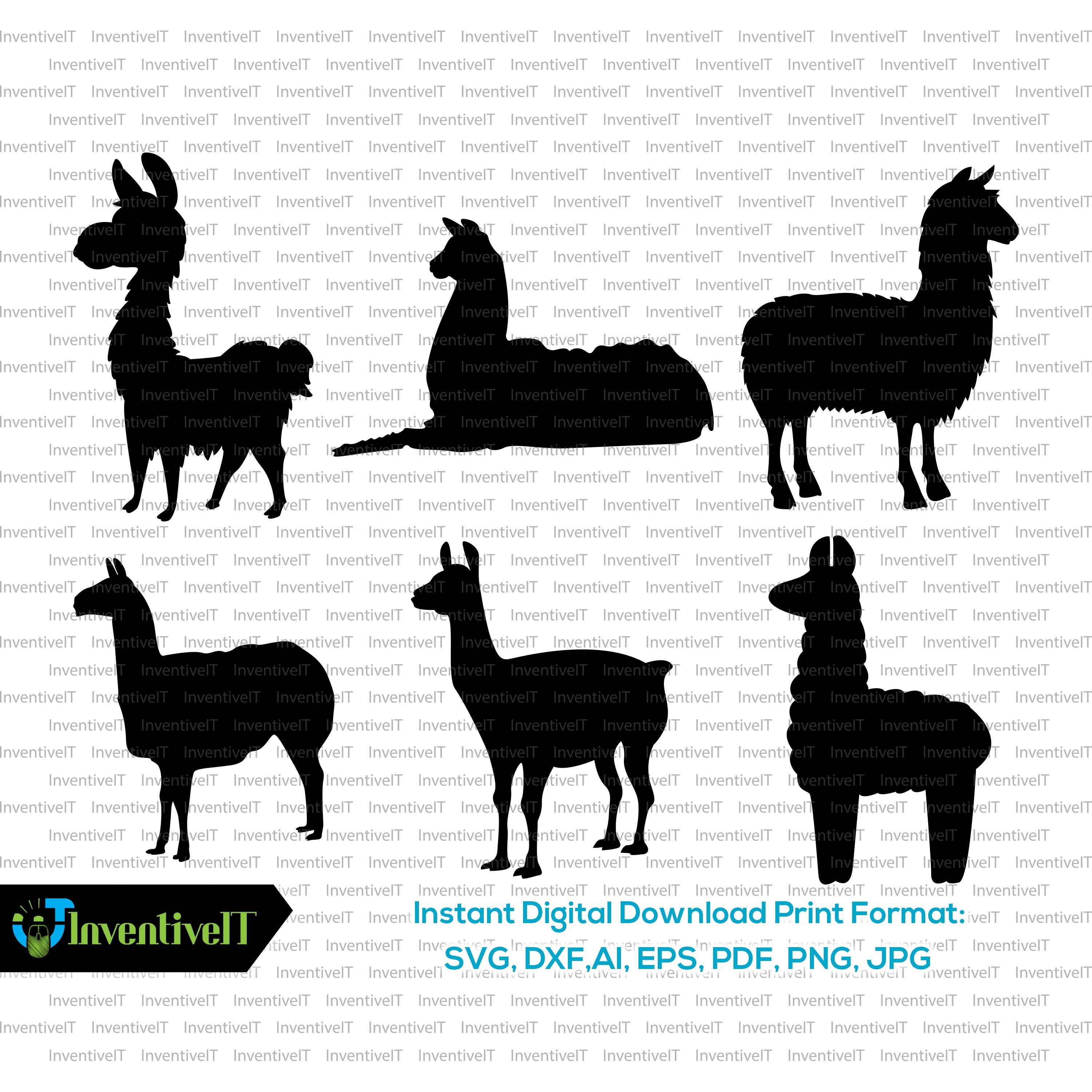 Download Llama svg Llama Silhouette Llama Vector Llama Clipart | Etsy