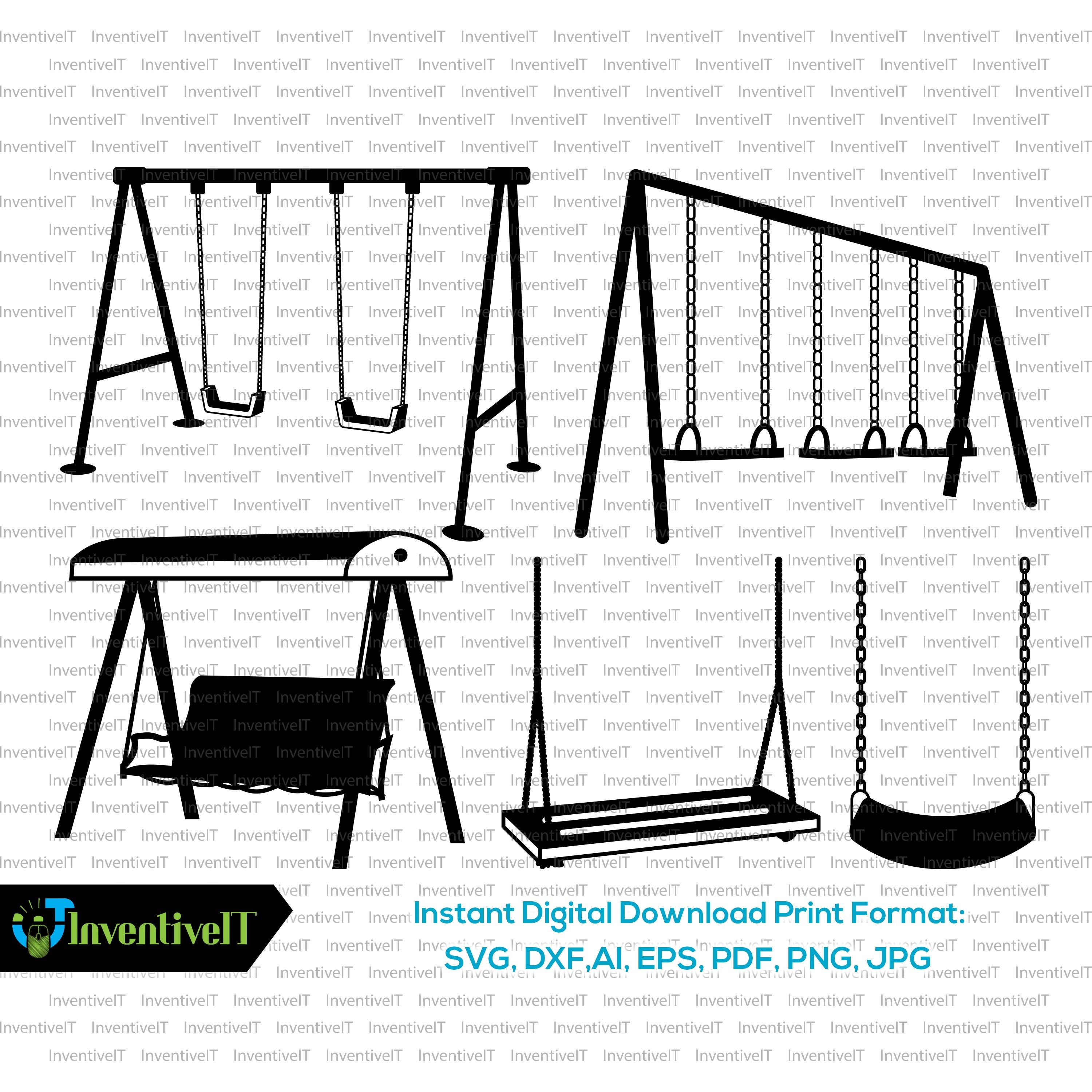Swing svg Playground svg Swing Silhouette Vector Etsy