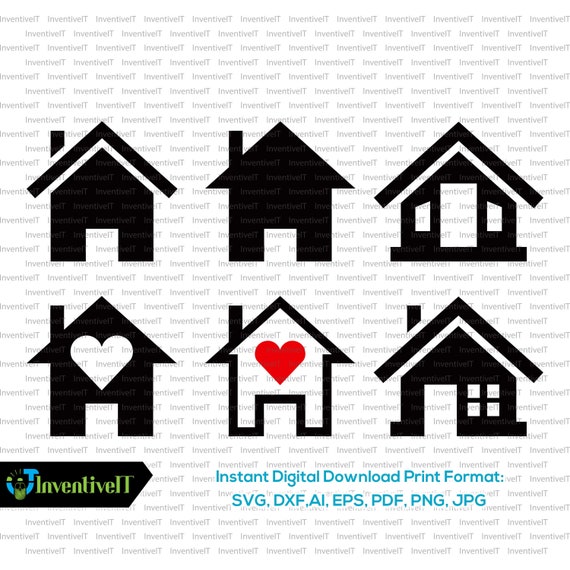 House svg Home svg House Silhouette Vector Clip Art | Etsy