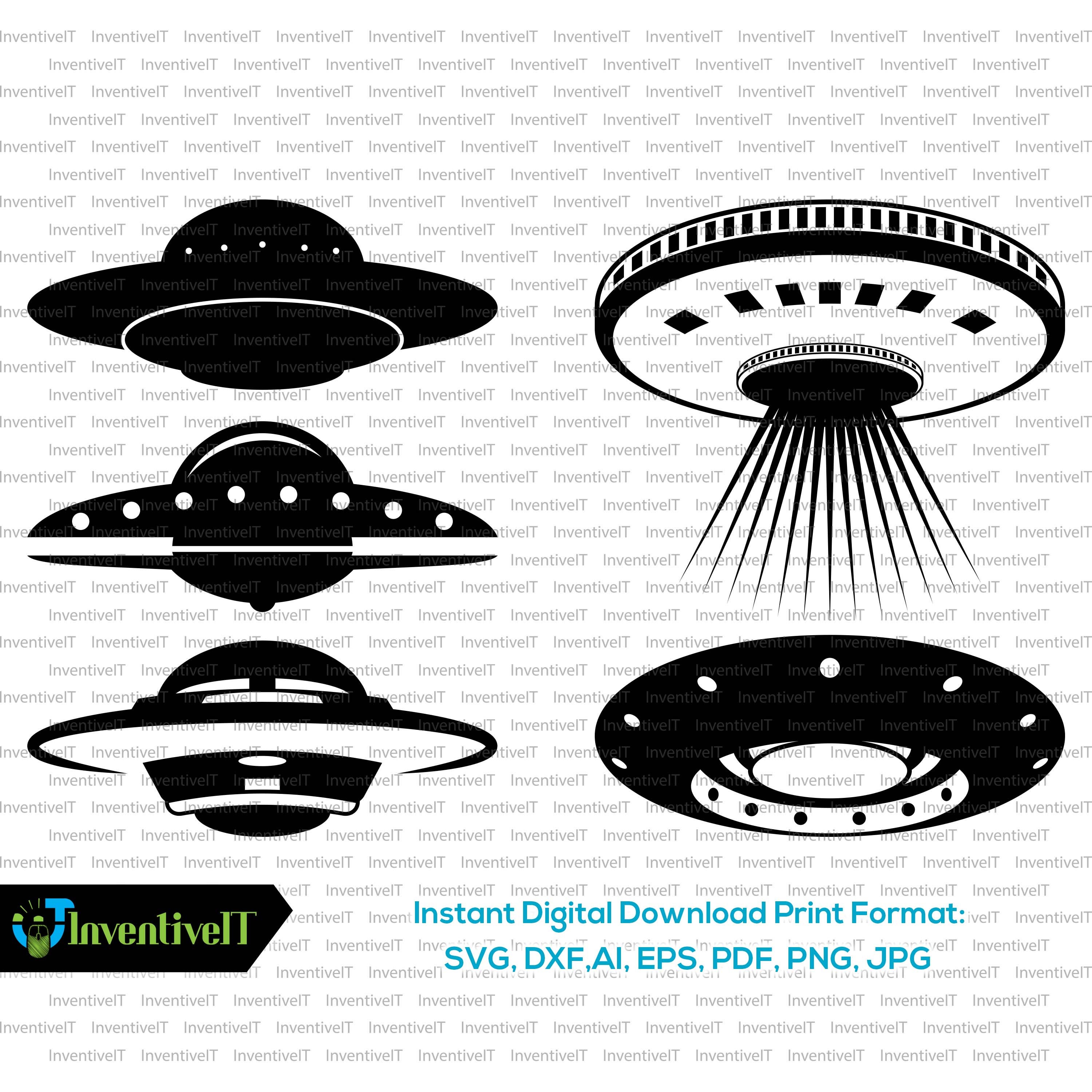 Download UFO svg UFO Silhouette UFO Vector Clip Art Svg Files | Etsy