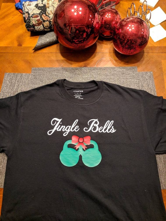 Jingle Bells Kettlebell Gym Graphic Tee Shirt