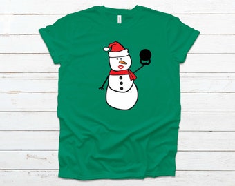 Frosty the Snatchman Gym T-shirt, Kettlebell Snowman, Winter Workout Tee