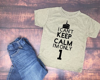 I Can&#39;t Keep Calm, I&#39;m Only One! Graphic Tee for First Birthday, 12 month Celebration, 1st birthday Shirt, First Birthday Tshirt, Turning 1