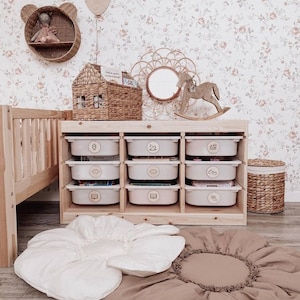 Wooden Slices Stickers for Nursery Storage Box and Storage Boxes | Ikea Trofast Sticker | trim stickers | Clean up