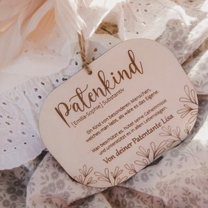 Cadeau de baptême pour filleul - Cadeau de baptême personnalisé - Enseigne en bois gravé pour bébé
