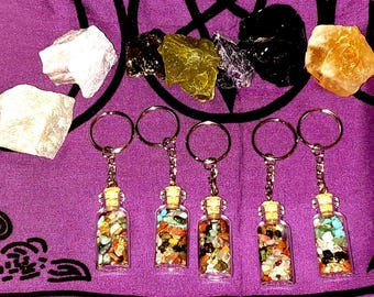 Keychain of Crystals ~ With Free Large Mystery Crystal and Tarot!