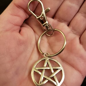 Gothic Purse Bag Charms Dog Collar Bling or Use as Keychain! 5 Choices- Free Mystery crystal and tarot Pentacle Triple Moon Skulls Pentacle