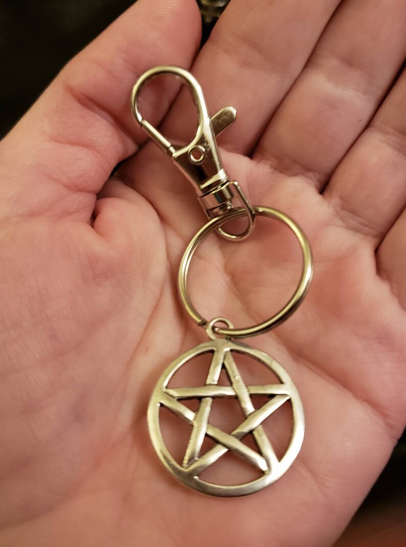 Gothic Purse Bag Charms Dog Collar Bling or Use as Keychain! 5 Choices- Free Mystery crystal and tarot Pentacle Triple Moon Skulls Pentacle