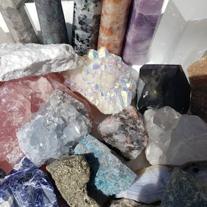 Crystal Box Obelisk Guaranteed + Mystery Sage Smudge! Clusters Obelisks Druzy Rare Crystals Generators - Free Pendulum