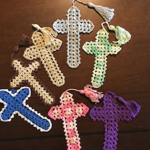 Crochet Cross Bookmark with Tassel