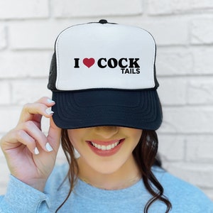 Cocktail Love Mesh Back Trucker Hat, Classic Structured 5 Panel Cap, I Love Cocktails, Funny Quote Saying Text, Going Out Outfit Bars Brunch