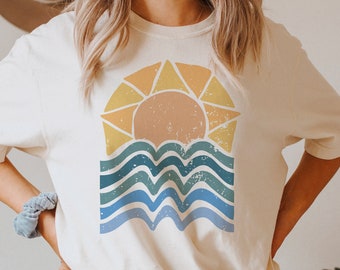 Boho Beach Comfort Colors Short Sleeve Tee, Trendy Summer Graphic Tee, Gift For Friend
