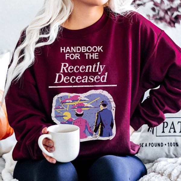 Recently Deceased Crewneck Sweatshirt, Cute Halloween Party Graphic Sweatshirt, Witchy Girl Sweatshirt