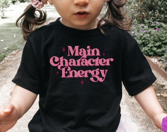 Main Character Energy Toddler and Youth Tee, Femfetti Kids, Cute Kids Shirt, Toddler Graphic Tee
