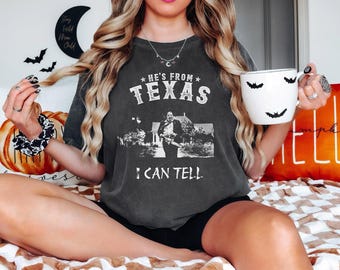 Texas I Can Tell Comfort Colors Shirt, Trendy Fall Scary Movie Halloween T-Shirt