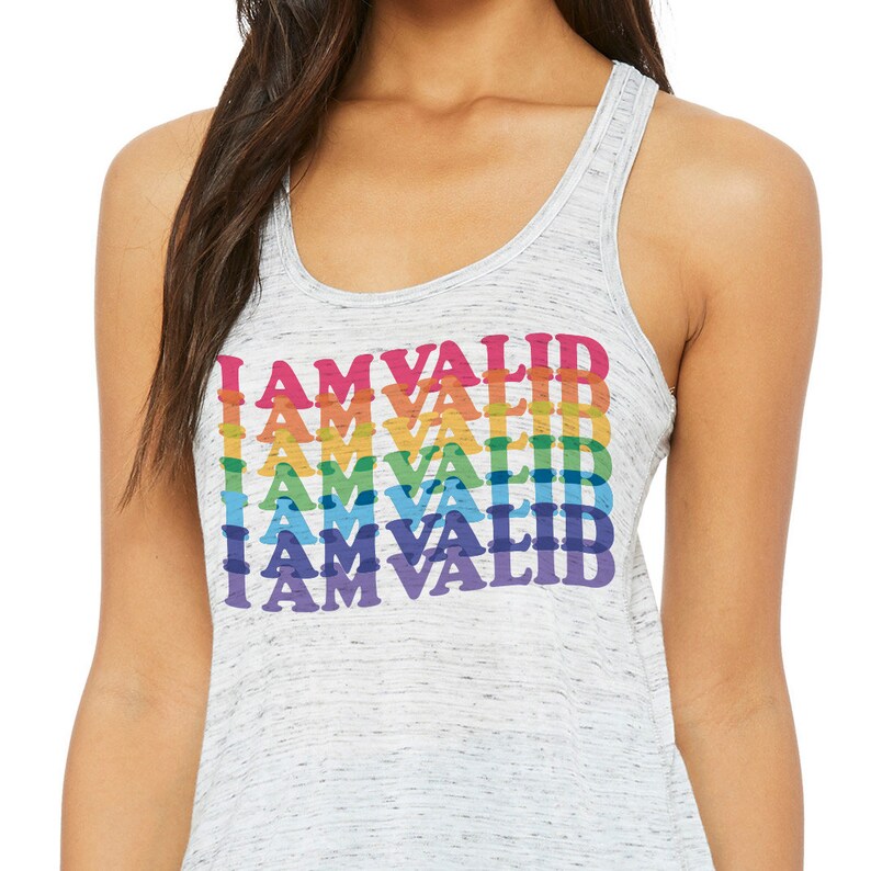 I Am Valid Racerback Tank Top Lightweight Summer Positive Mental Health Awareness LGBTQ Pride Tank Top Cute Gay Pride Tank Top
