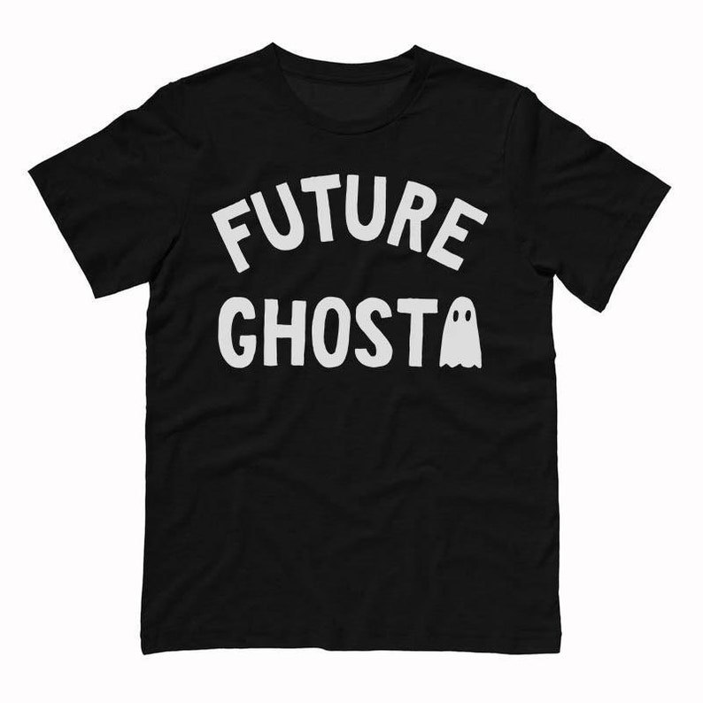T-shirt unisexe Future Ghost Black, chemise Halloween tendance, t-shirt graphique festif et drôle image 4