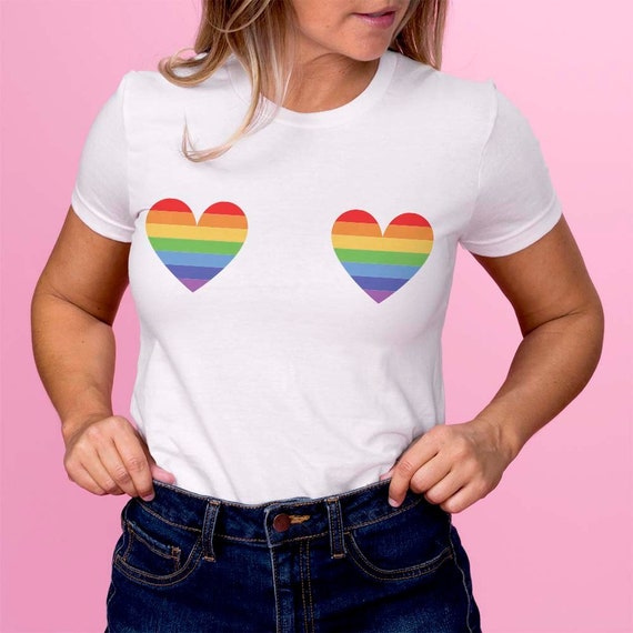 Vintage Rainbow Boobs LGBT Tee Transgender Pride Month 2019 T-Shirt Vintage Rainbow Boobs LGBT Tee Transgender Pride Month 2019 T-Shirt