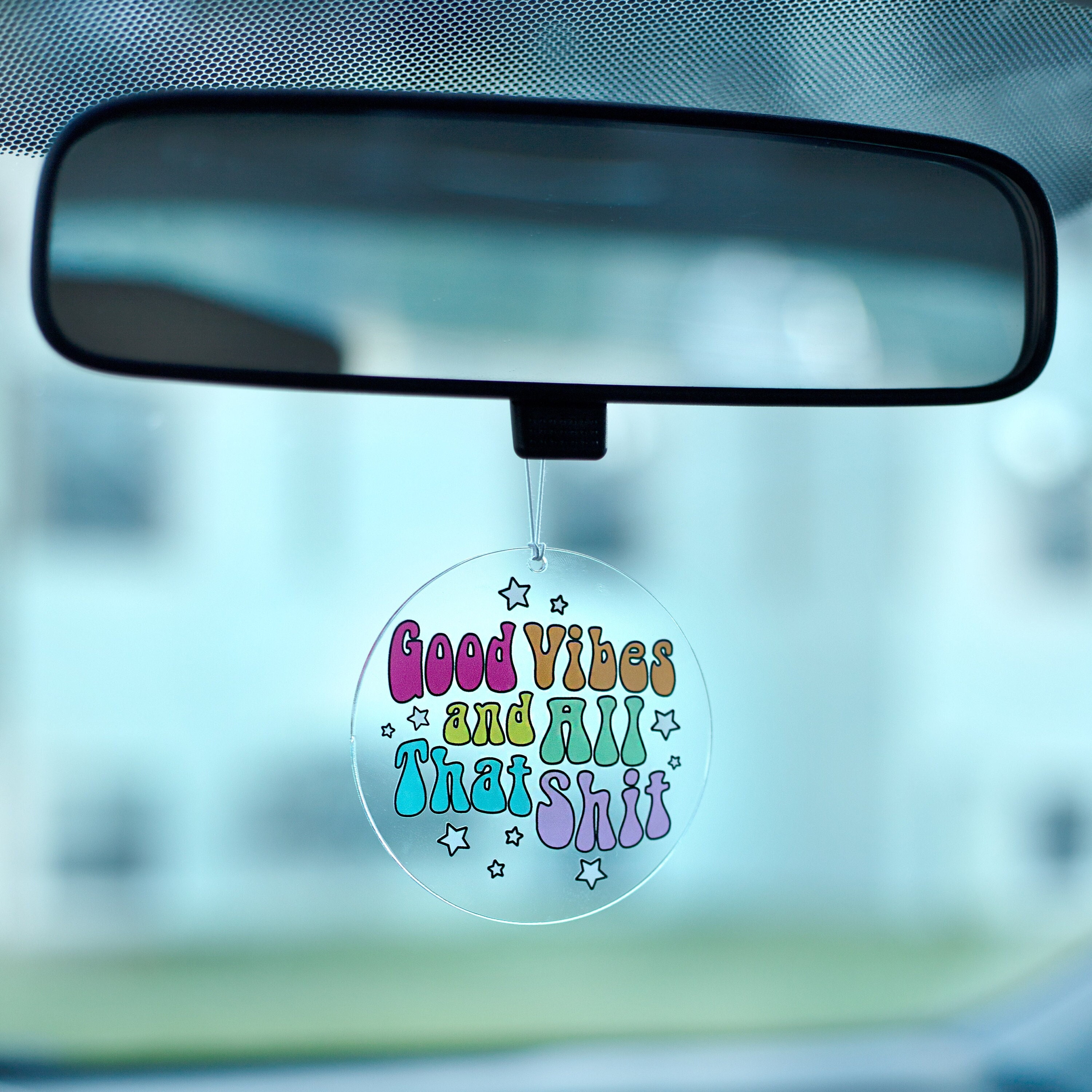Good Vibes and All That Sht Rearview Mirror Car Decor Car Etsy UK