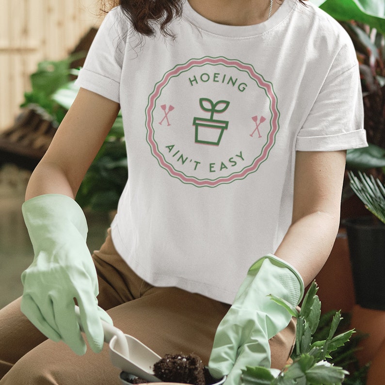 Gardening Graphic T-Shirt, Green Thumb Garden Plant Mom Tee, Spring Summer Planting T-Shirt