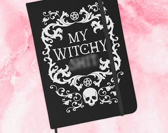 My Witchy Sh*t Notebook Journal, Cute Witchy Spooky Vibes Notebook Gift For Friend, Bat Gift