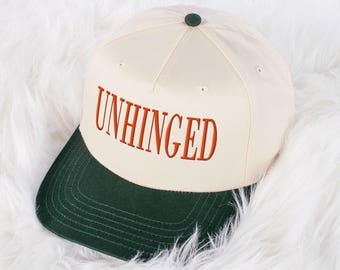 Unhinged Embroidered 5-Panel Twill Cap - Unhinged Statement Hat