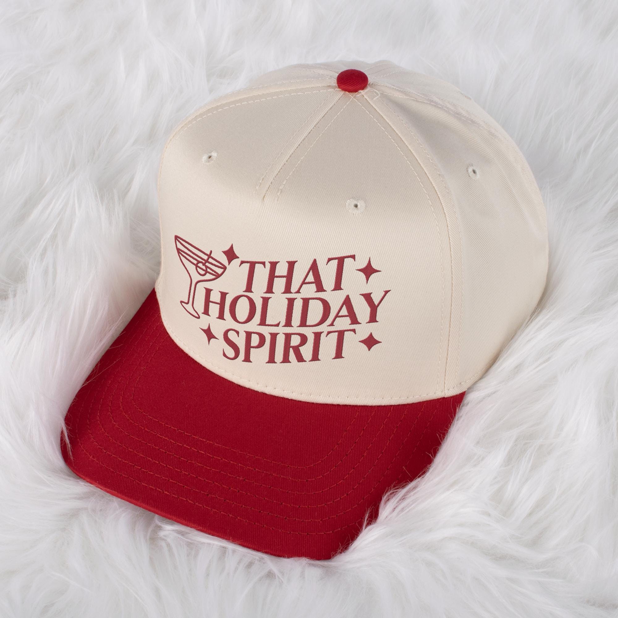 That Holiday Spirit Embroidered 5-panel Twill Cap: Christmas 