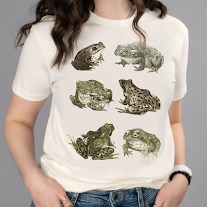 Vintage Frogs Unisex T-Shirt, Cute Vintage Nature Graphic Tee, Trendy Frog Graphic Shirt Top, Gifts For Her, Gift For BFF