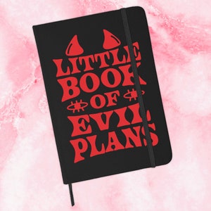 Evil Plans Notebook Journal, Cute Witchy Spooky Vibes Notebook Gift For Friend