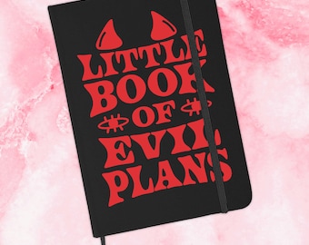Evil Plans Notebook Journal, Cute Witchy Spooky Vibes Notebook Gift For Friend